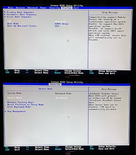 BIOS UEFI Screens