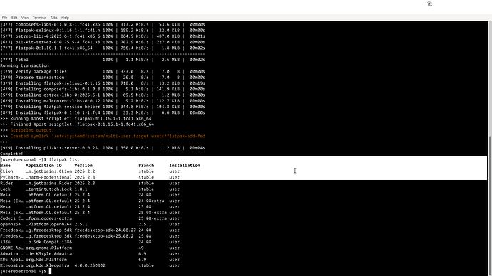 flatpak list command