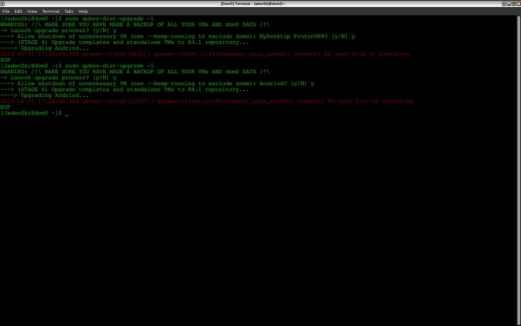 Please help, Error upgrading 4.1 to 4.2 - User Support - Qubes OS Forum
