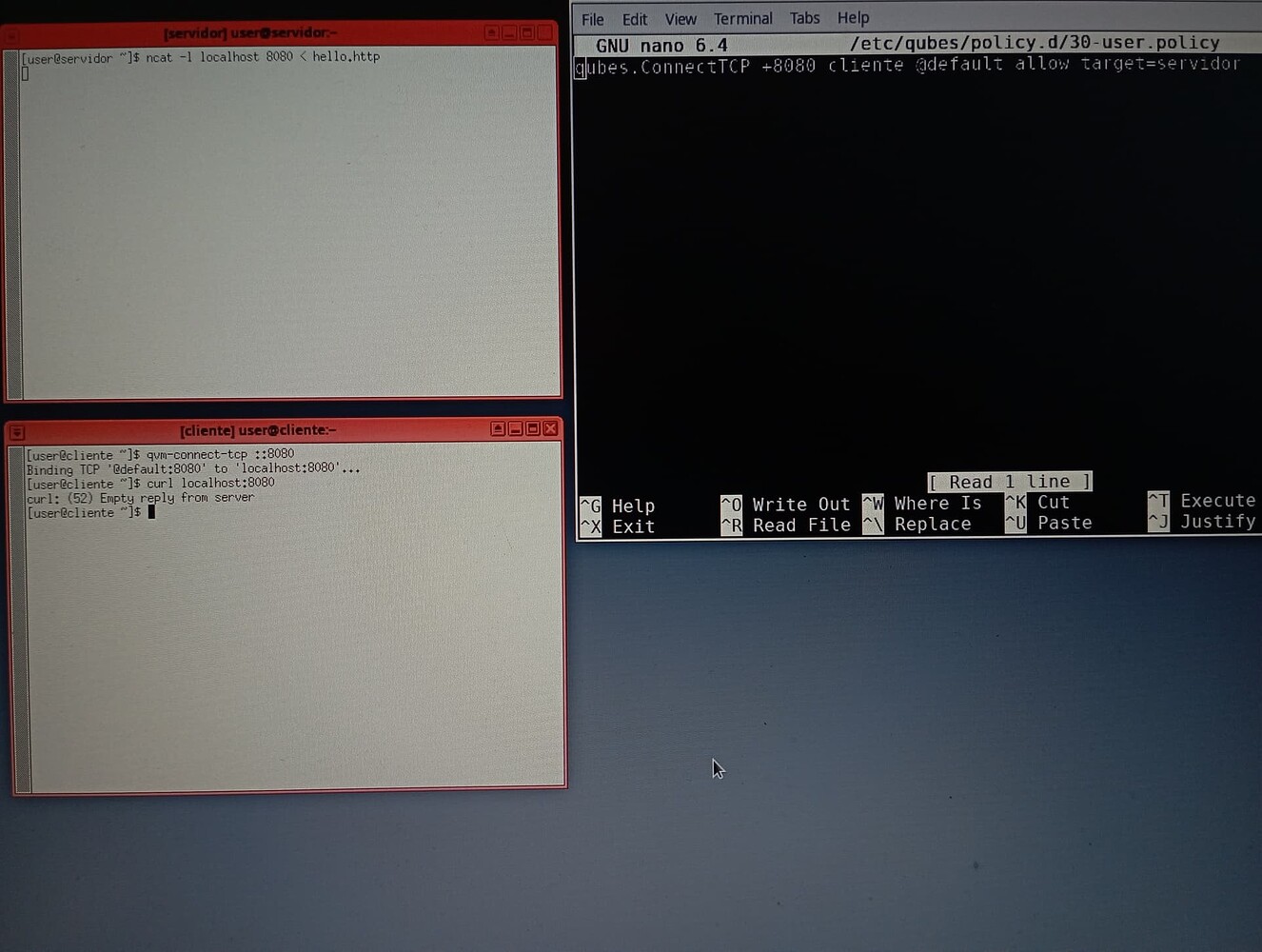 Qvmconnecttcp does not work in fedora39minimal template User