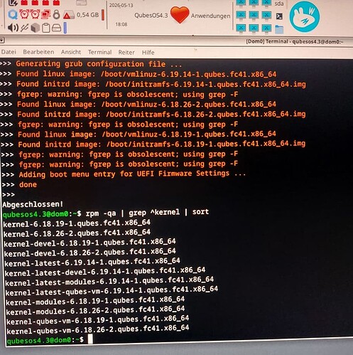 How do you clean up a Dom0 with UUID=5? Normally, there should be about 4 GB of free space. However, I only see 752 MB (Xfce 4 mount extension...)