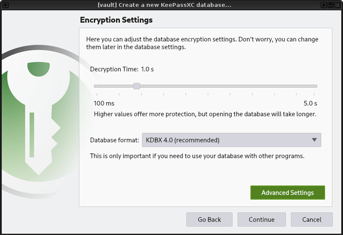 encryption settings